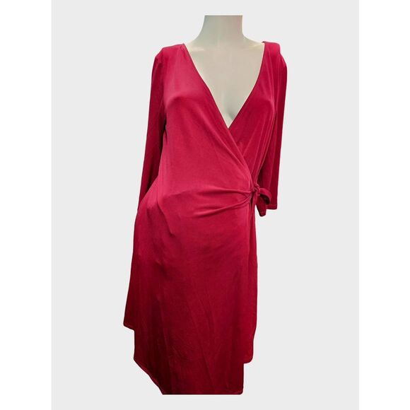 Motherhood Maternity Wine Red Wrap Dress Size Medium - Picture 5 of 7